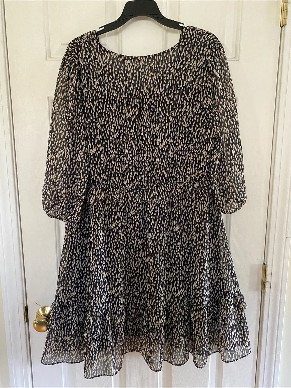 Soft Surroundings Black and Cream Printed Midi Dress - Picture 5 of 5